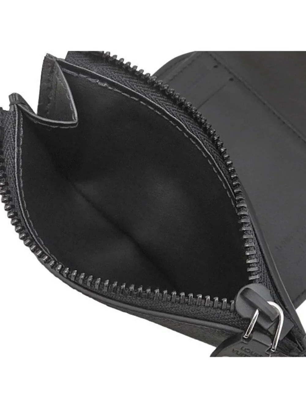 Louis Vuitton Trifold Wallet Victor Calf Wax Leather Noir Silver Black Compact
